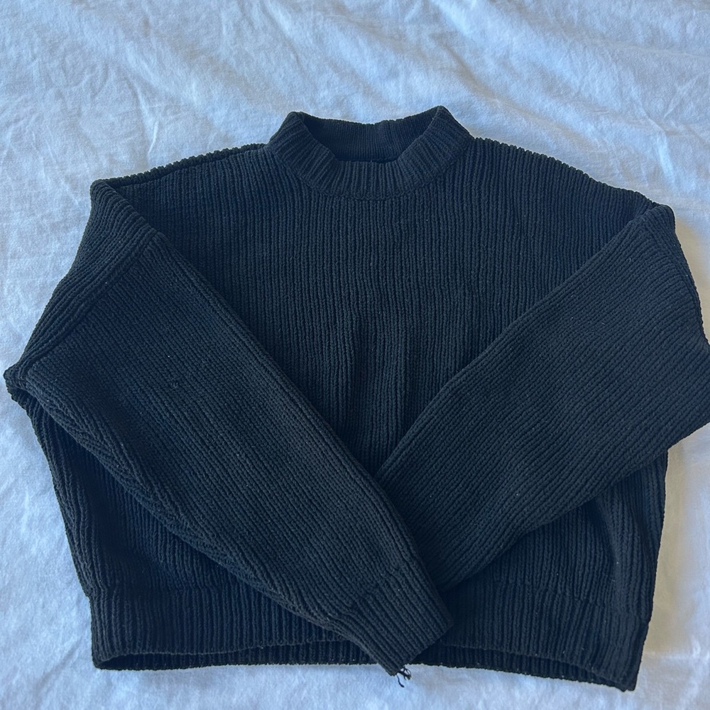 Abercrombie & Fitch Black Ribbed Turtleneck